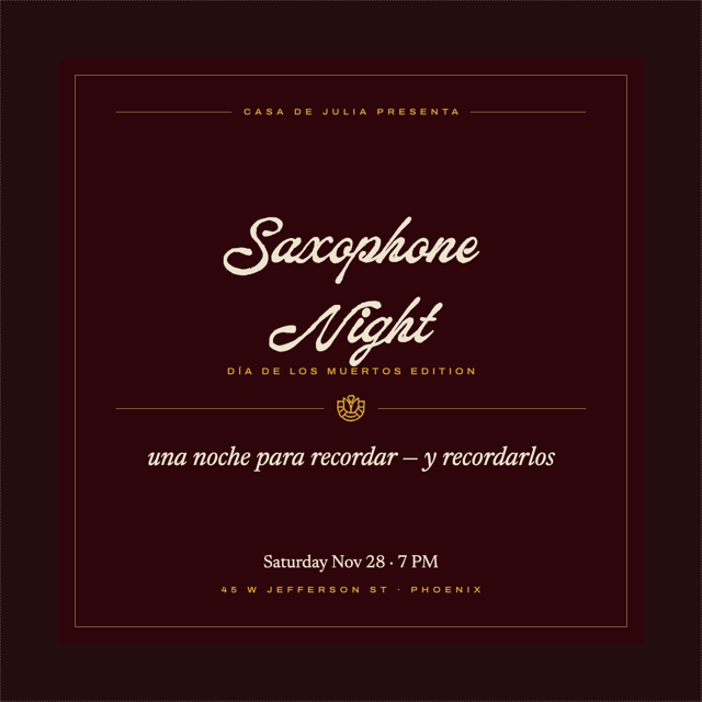 Saxophone Night Dia de Los Muertos